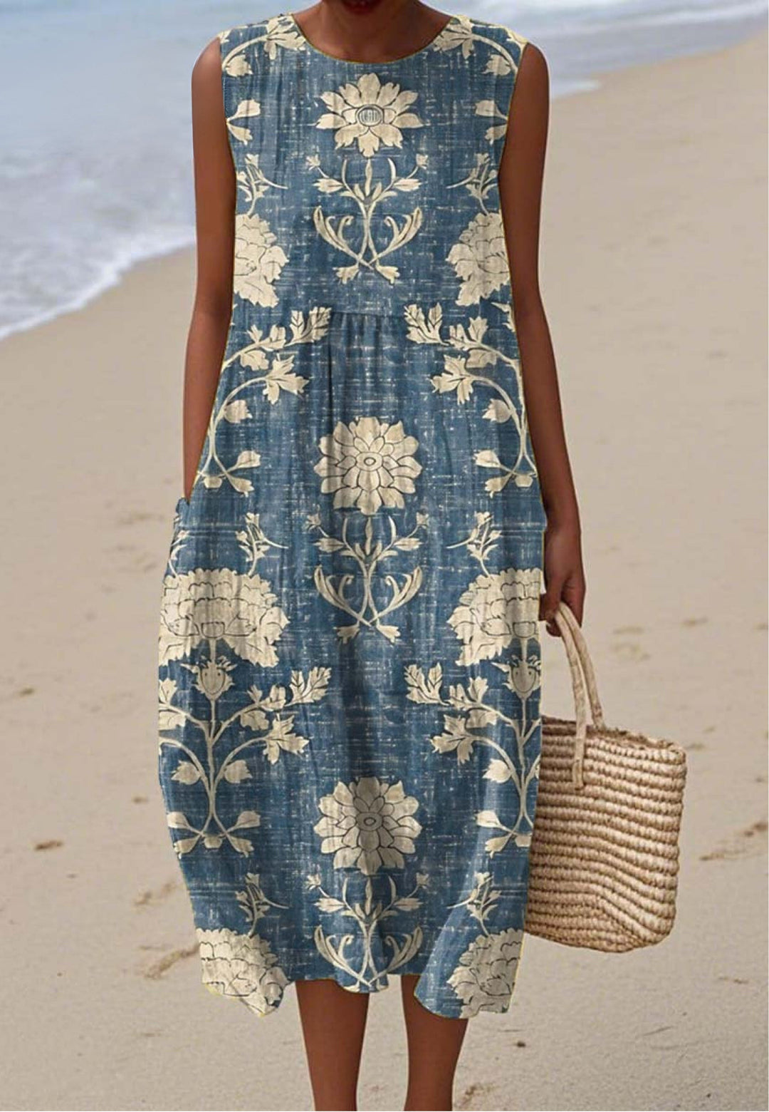 Faelira | Forest Print Beaded Strap Maxi Dress The Willow Sisters Faelira | Forest Print Beaded Strap Maxi Dress The Willow Sisters